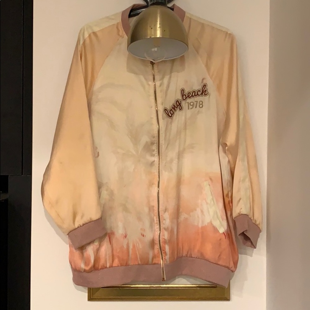 Vintage style faux silk bomber jacket Zara